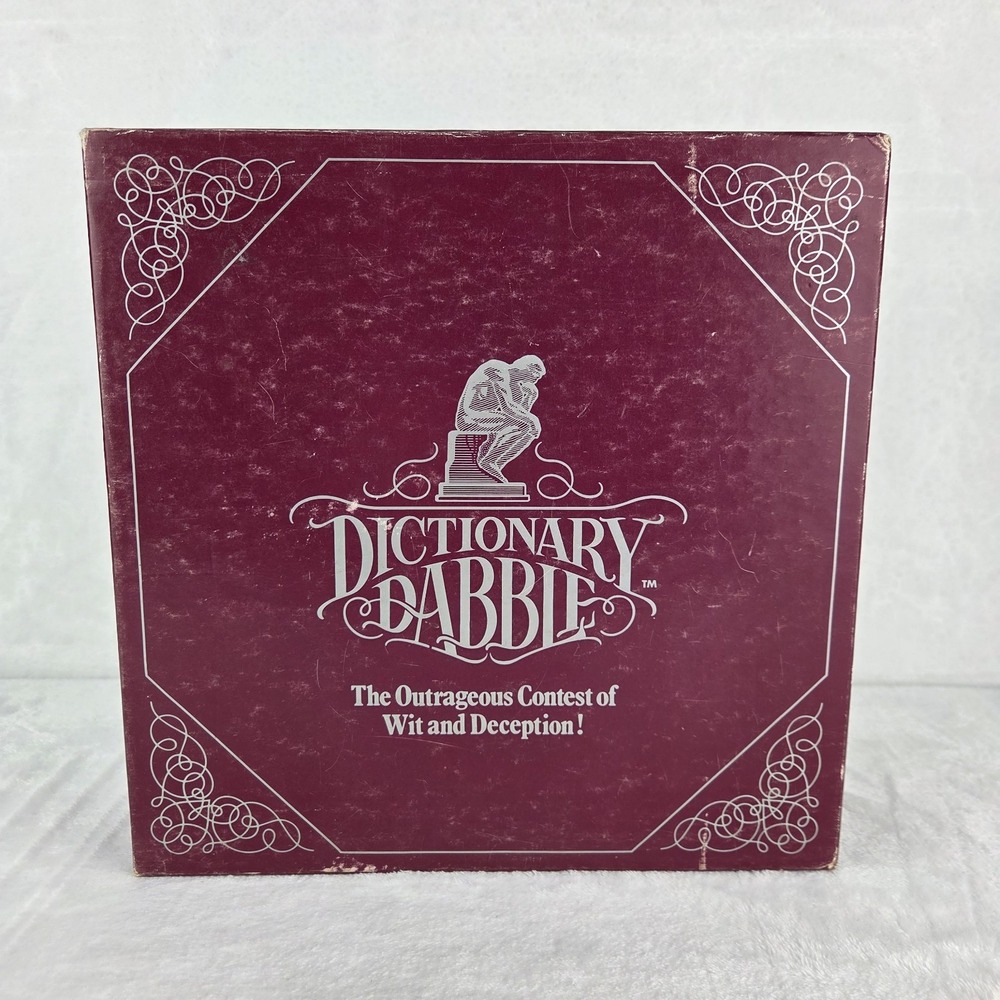 Vintage 1986 Dictionary Dabble Board Game Alna Complete Word Bluffing Game